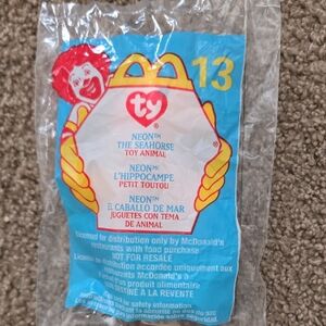 NWT McDonald's TY Beanie Baby Neon the Seahorse